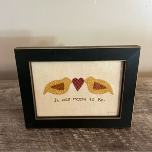 Primitive Emily Hardgrove Framed Print 8.5 by 6.5” Love Birds Country Farmhouse